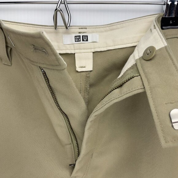 UNIQLO High-Waist Trousers Dress Greenish Pants Belt Loops Size 6 - Picture 4 of 10